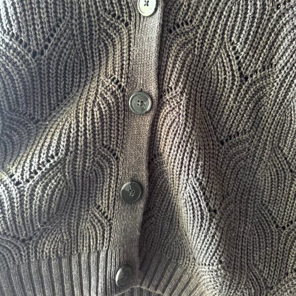 Women's Large Gray Cardigan Sweater - Picture 2 of 5